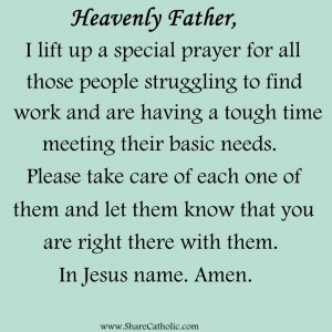 A Prayer for those struggling with Unemployment