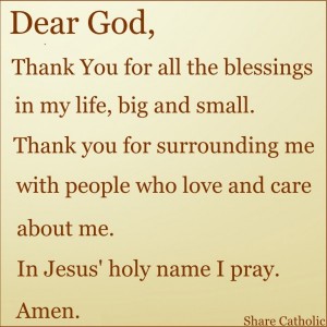 A Prayer of thanks for all the blessings in my life