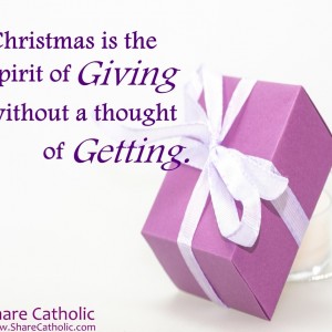 Christmas is the spirit of giving without a thought of getting
