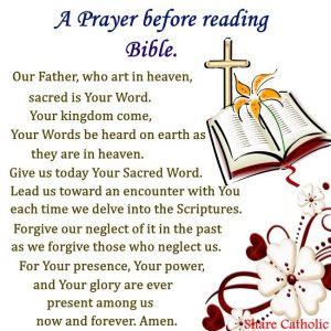 A prayer before reading Bible