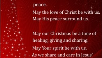 May our Christmas season be A time of reconciliation and peace.