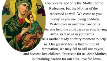 Prayer to Our Lady of Perpetual Help